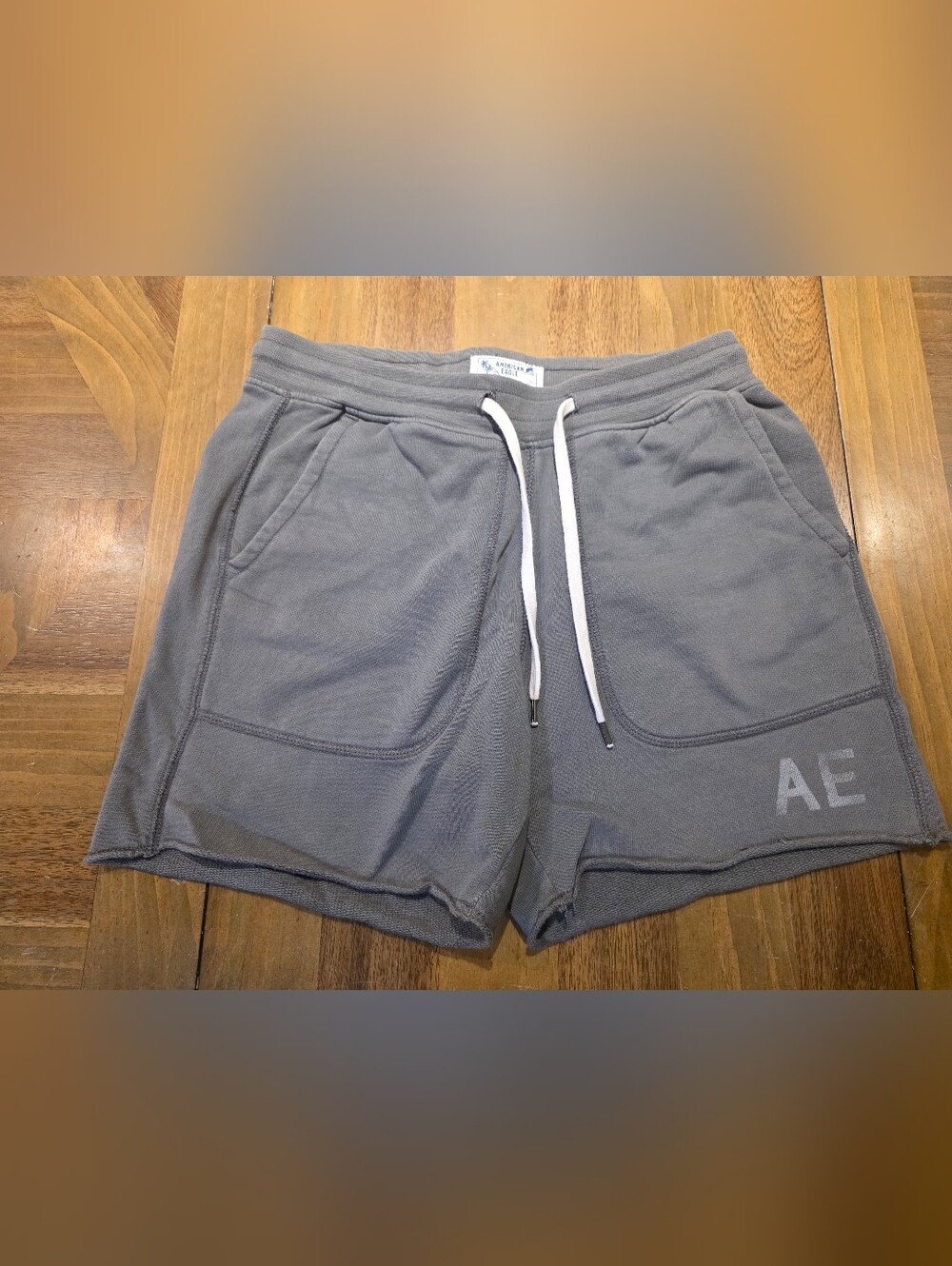 American Eagle Sweat Shorts Sz Small Gray 5” Inseam Lounge Jogger Good Vibes